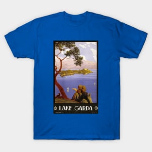 Vintage Travel Poster from Lake Garda in Italy T-Shirt